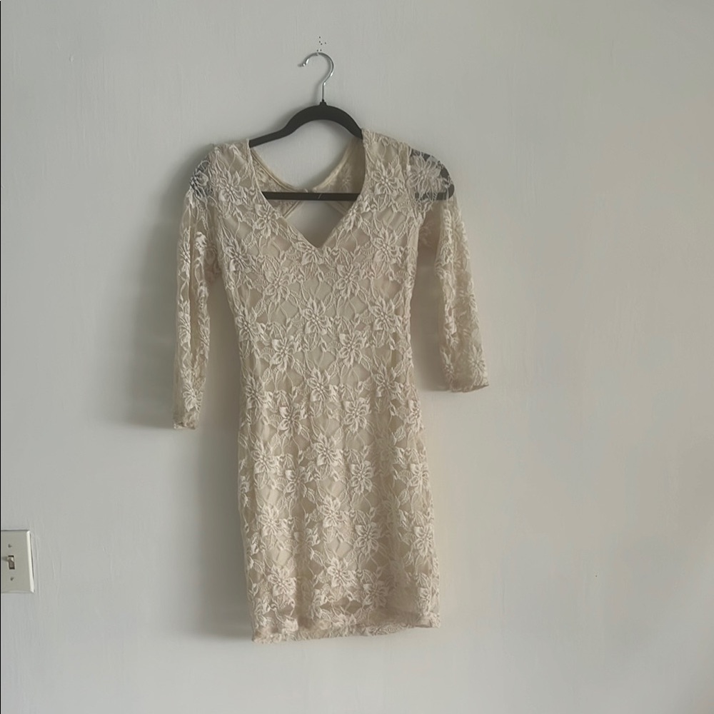 Crystal Doll Cream Sequin Bodycon Dress